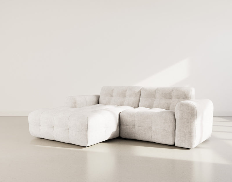Diane - Canapé D'Angle - 4 Places - Velours Texturé - Beige