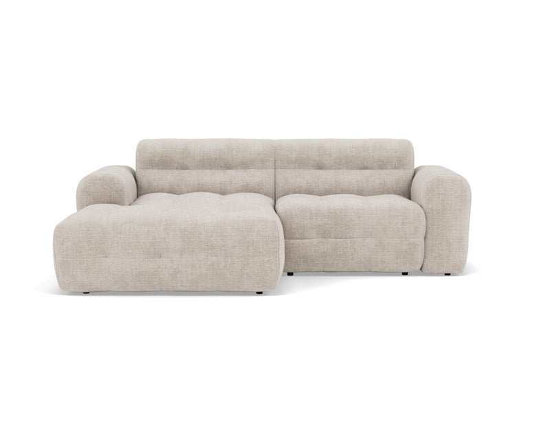 Diane - Canapé D'Angle - 4 Places - Velours Texturé - Beige