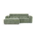 Diane - Corner Sofa - 4 Seater - Textured Velvet - Sage Green