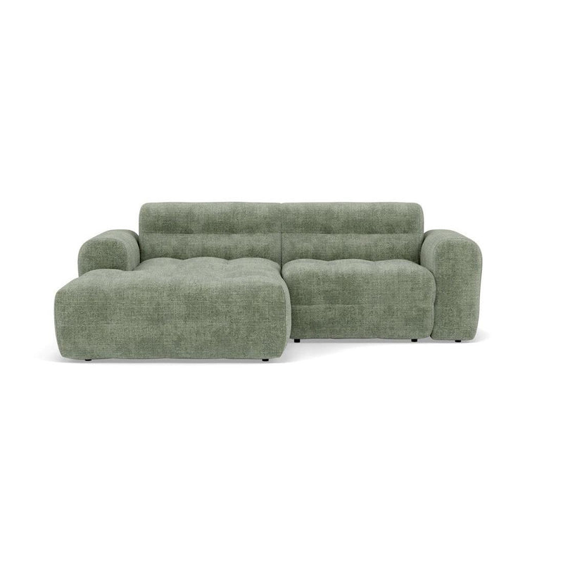 Diane - Corner Sofa - 4 Seater - Textured Velvet - Sage Green