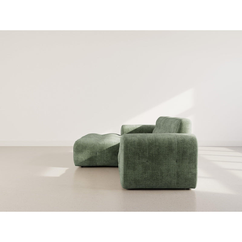 Diane - Corner Sofa - 4 Seater - Textured Velvet - Sage Green