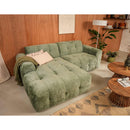 Diane - Corner Sofa - 4 Seater - Textured Velvet - Sage Green