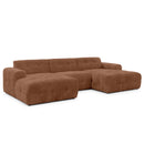 Diane - Panoramic U-Shaped Sofa - 6 Seater - Textured Velvet - Terracotta