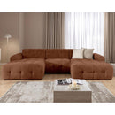 Diane - Panoramic U-Shaped Sofa - 6 Seater - Textured Velvet - Terracotta
