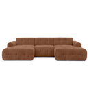 Diane - Panoramic U-Shaped Sofa - 6 Seater - Textured Velvet - Terracotta