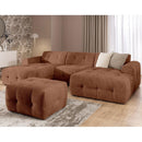 Diane - Panoramic U-Shaped Sofa - 6 Seater - Textured Velvet - Terracotta