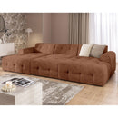 Diane - Panoramic U-Shaped Sofa - 6 Seater - Textured Velvet - Terracotta