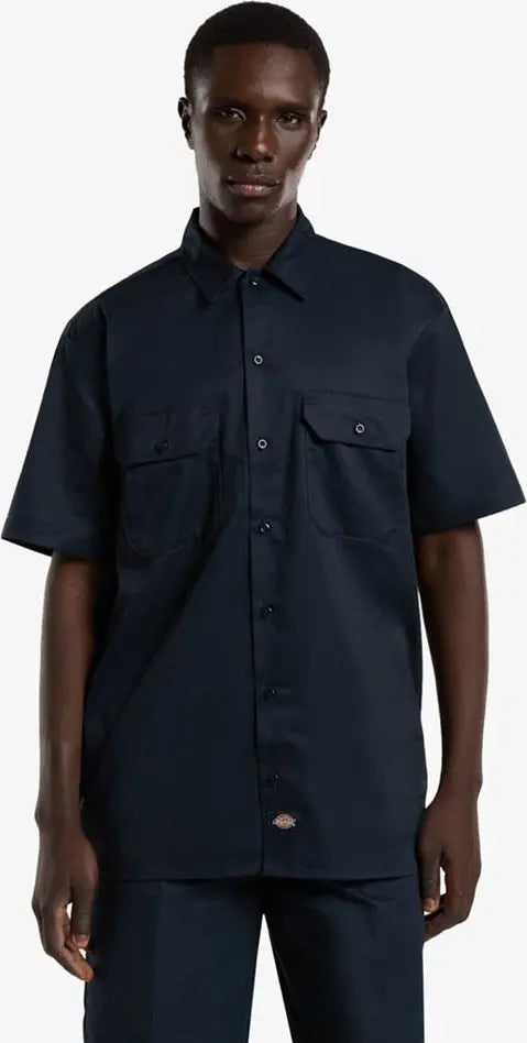 Dickies Men'S Cotton Long Sleeve Overshirt Navy Blue Dk0A4Xk7Dnx1 - Dark Navy