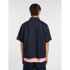 Camicia In Denim A Maniche Corte - Fog Blue