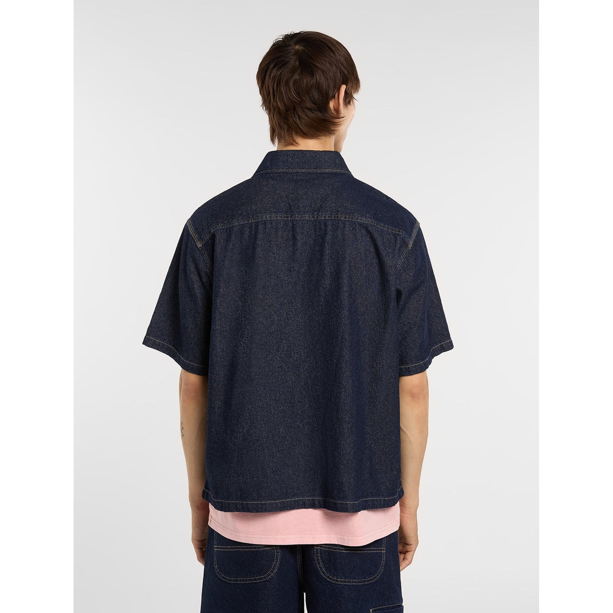 Camicia In Denim A Maniche Corte - Fog Blue