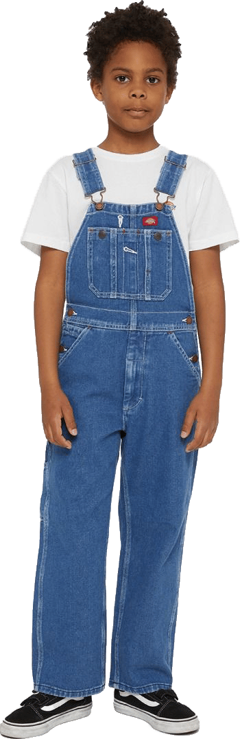 Dickies Smækbukser - Salopette in Denim Bambini - Indigo Blue - Stone Washed Indigo Blue