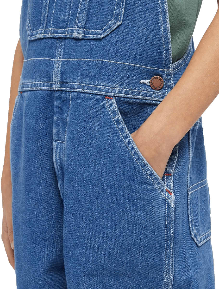 Dickies Smækbukser - Salopette in Denim Bambini - Indigo Blue - Stone Washed Indigo Blue