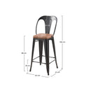 Set of 2 Charly Bar Stools - Black