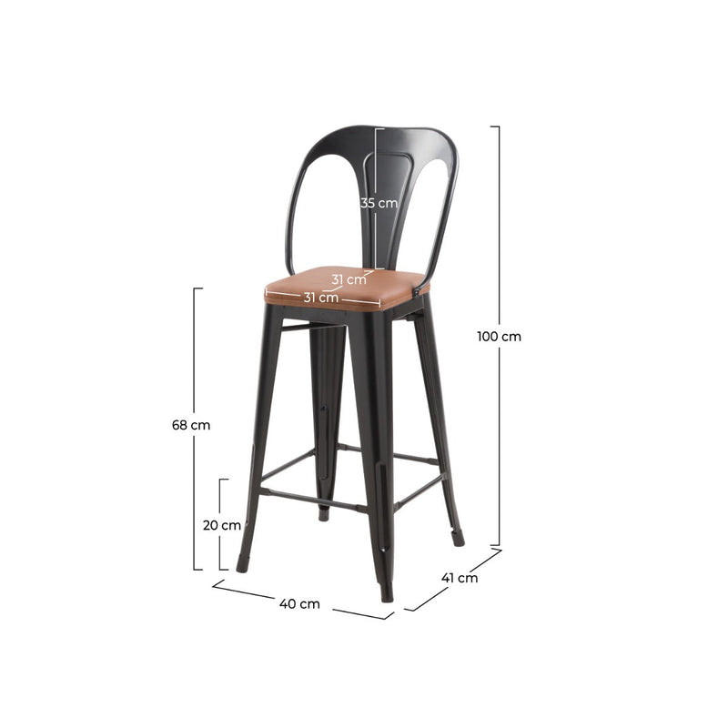 Set of 2 Charly Bar Stools - Black