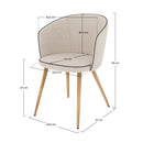 Set of 2 Chiara Chairs - Beige