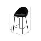 Misty - Lot De 2 Chaises Pour Îlot Central En Velours Noir