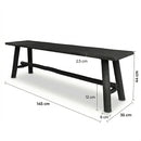 Banc noir Toxis 145 cm
