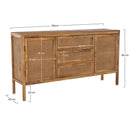 Buffet en cannage Tiki 2 portes 3 tiroirs