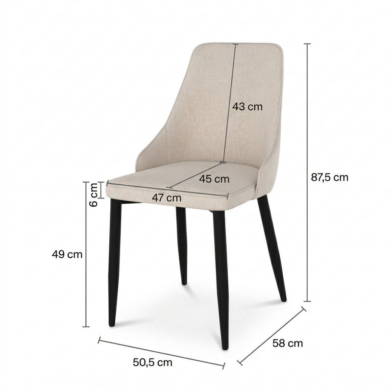 Set of 2 Pipo Chairs - Beige