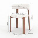 Lot de 2 chaises Aura en tissu texturé greige, pieds en métal effet bois
