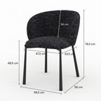 Danaë - Black Textured Fabric Chair