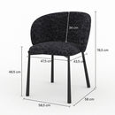 Chaise Danaë en tissu texturé noir