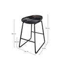 Chaise de bar mi-hauteur Yoshi noire 65.5 cm (lot de 2)