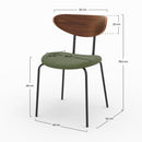 Chaise Jade en velours côtelé vert kaki (lot de 2)