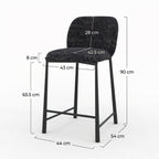 Bento - Lot De 2 Chaises Pour Ilot Central En Tissu Texturé Noir