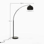 Dinard - Lampadaire Abat-Jour En Métal Noir