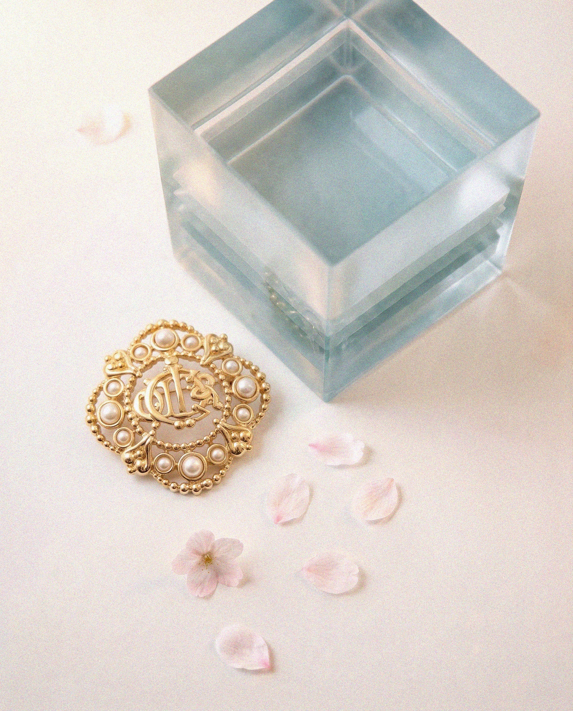 Christian Dior Vintage Baroque Cd Monogram Brooch