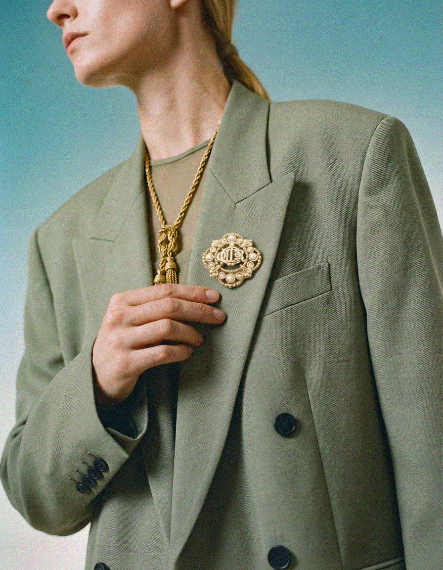 Christian Dior Vintage Baroque Cd Monogram Brooch