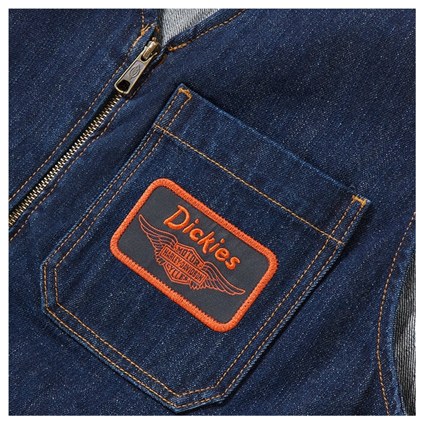 Dickies x Harley-Davidson Sleeveless Denim Jacket - Rinsed Indigo Blue