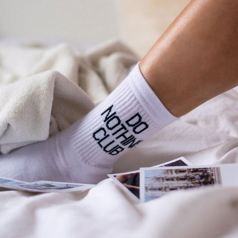 Do Nothing Club Tennis Socks - White