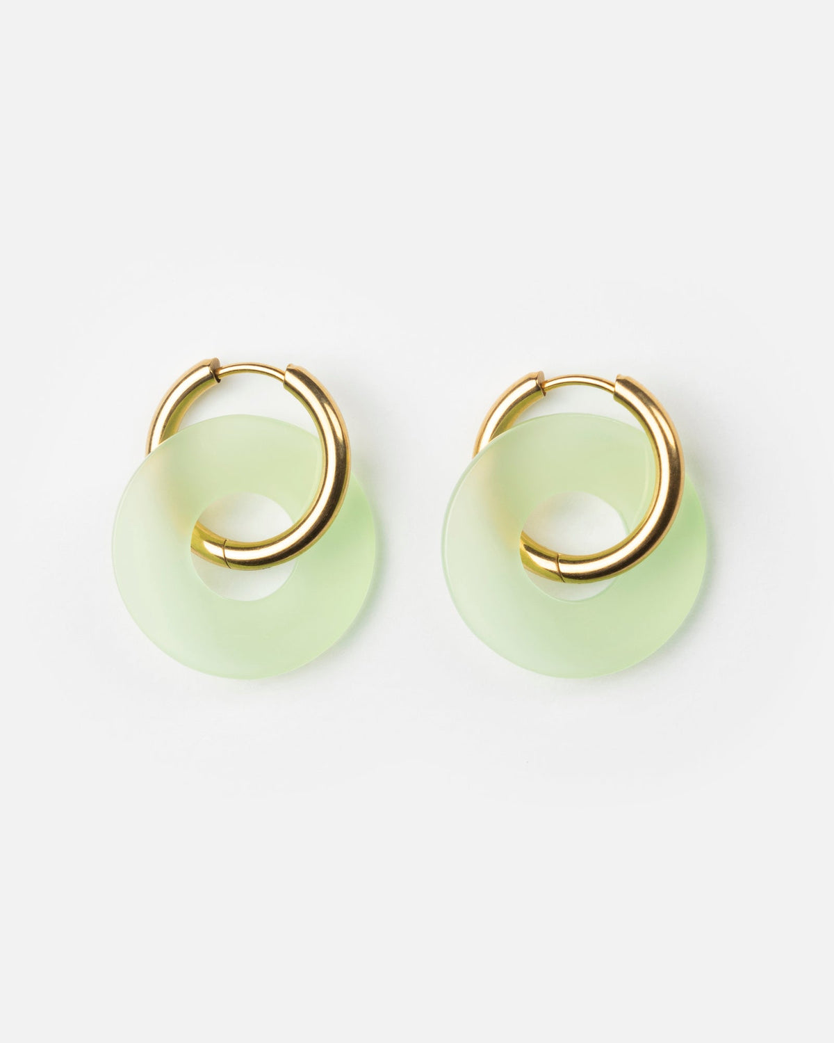 Boucles D'Oreilles Donuts - Vert Amande