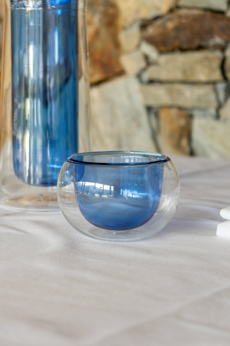 Set De 2 Bols En Verre À Double Paroi - Bleu