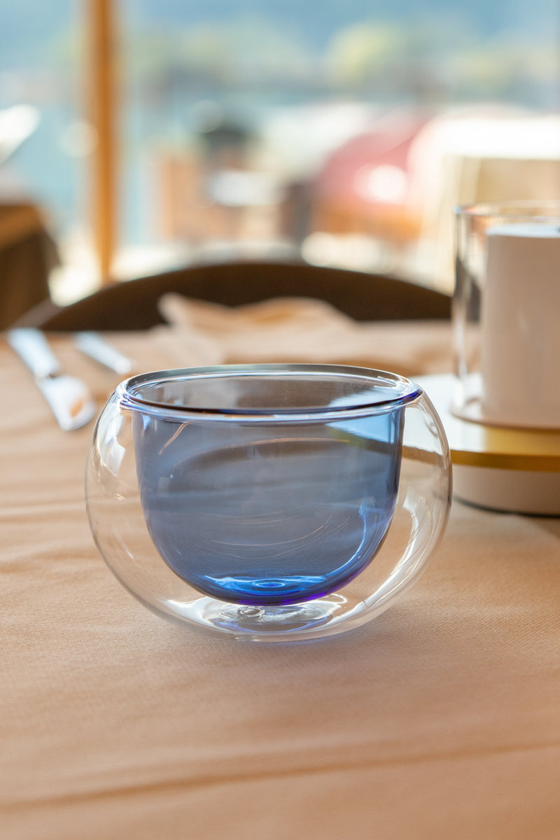 Set De 2 Bols En Verre À Double Paroi - Bleu