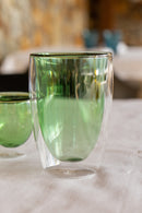 Set of 2 Double Walled Glasses - Green