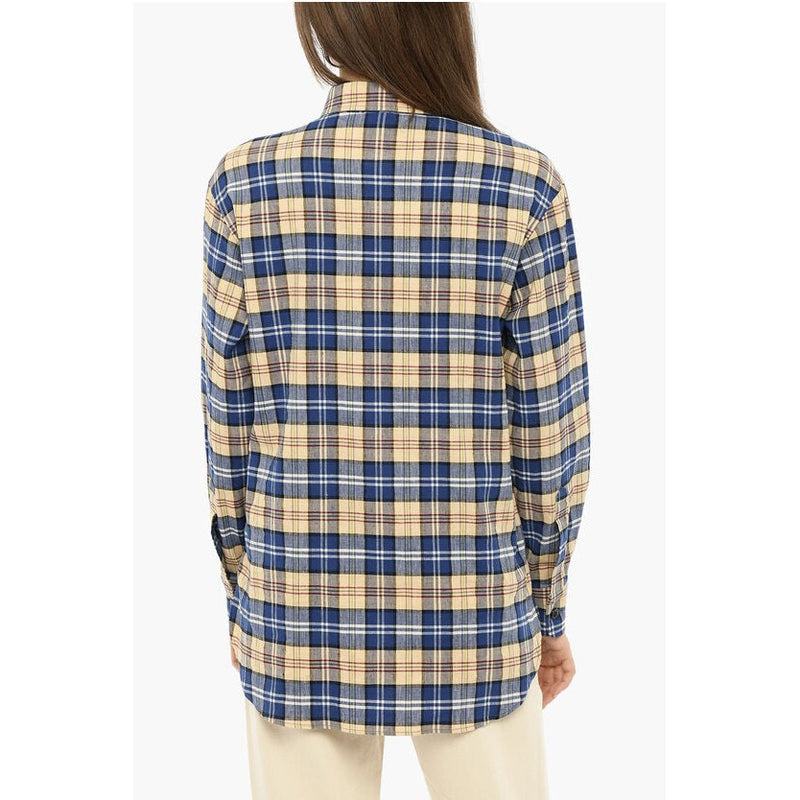 Double Breast Pockets Tartan Check Shirt