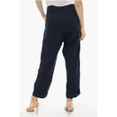 Double Pleat Cotton And Linen Pants With Belt