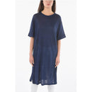 Robe Double Side Split-Hem Linen Oversized Slub Tee