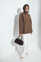 Cappotto Corto Doppiopetto - Tortora