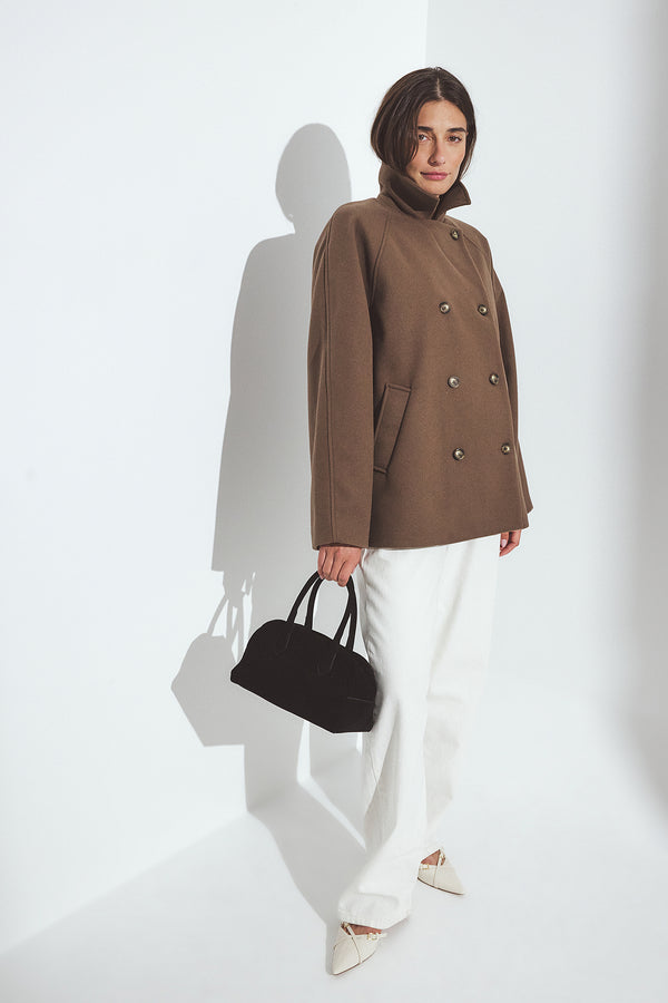Cappotto Corto Doppiopetto - Tortora
