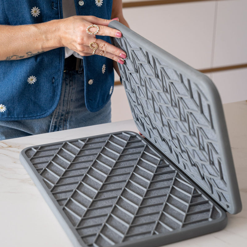 Double Égouttoir En Pierre De Diatomite - 2 Coloris