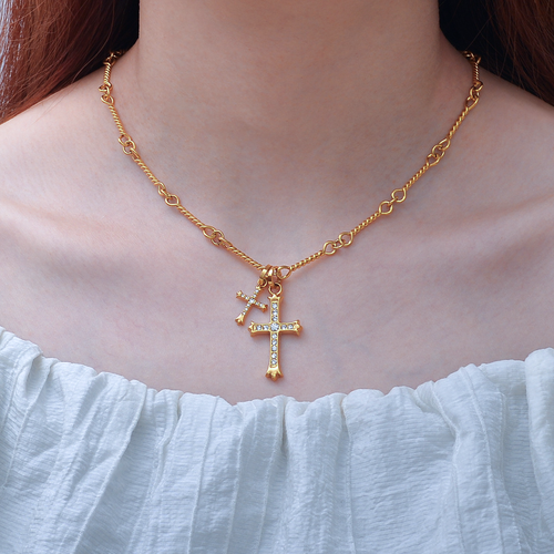 Collier Double Croix