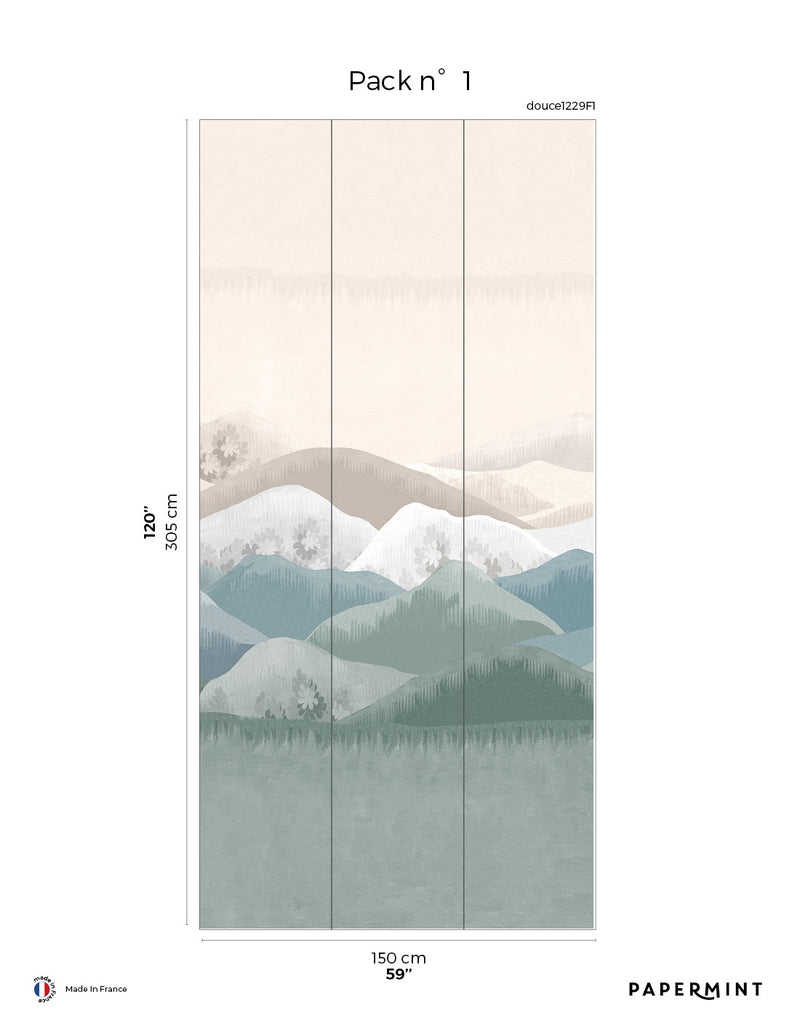 Fresque Douce Montagne - Prairie