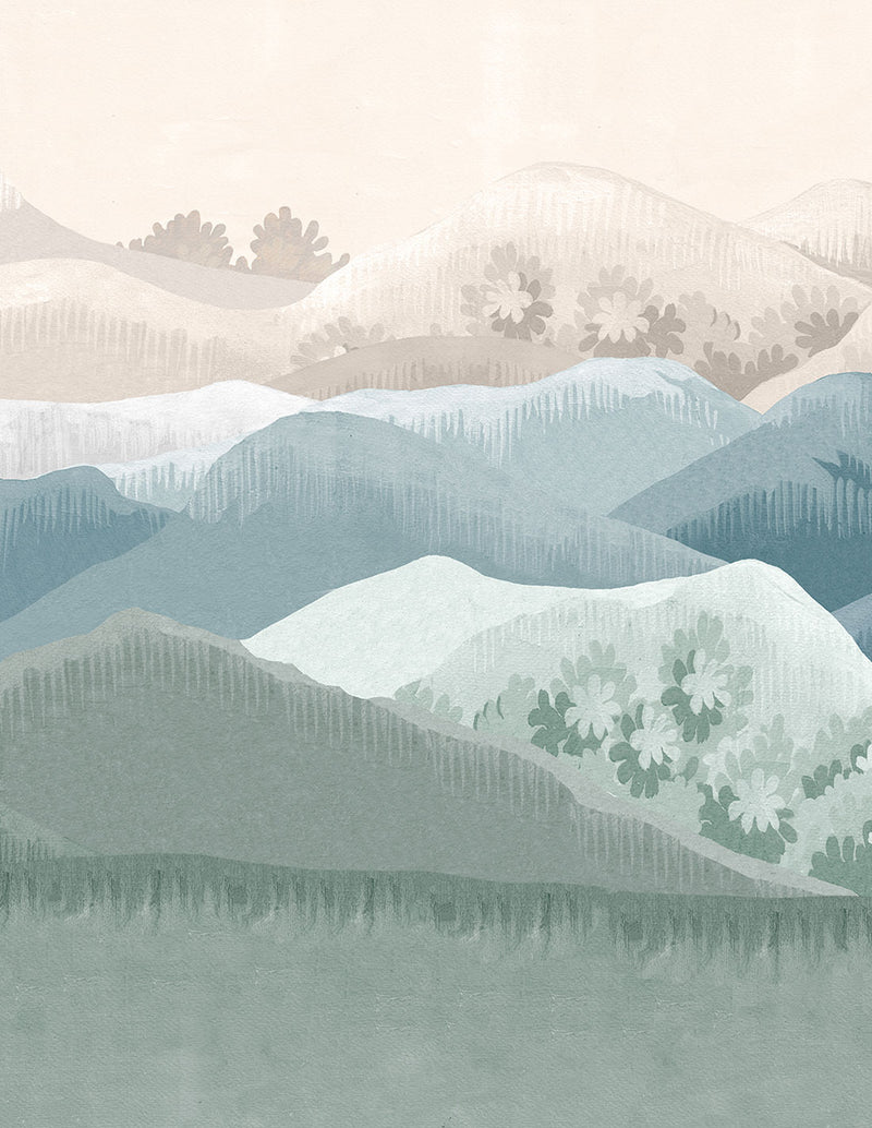 Fresque Douce Montagne - Prairie