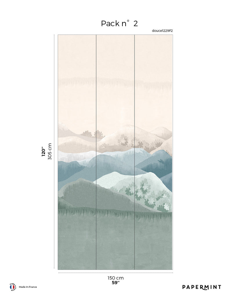 Fresque Douce Montagne - Prairie