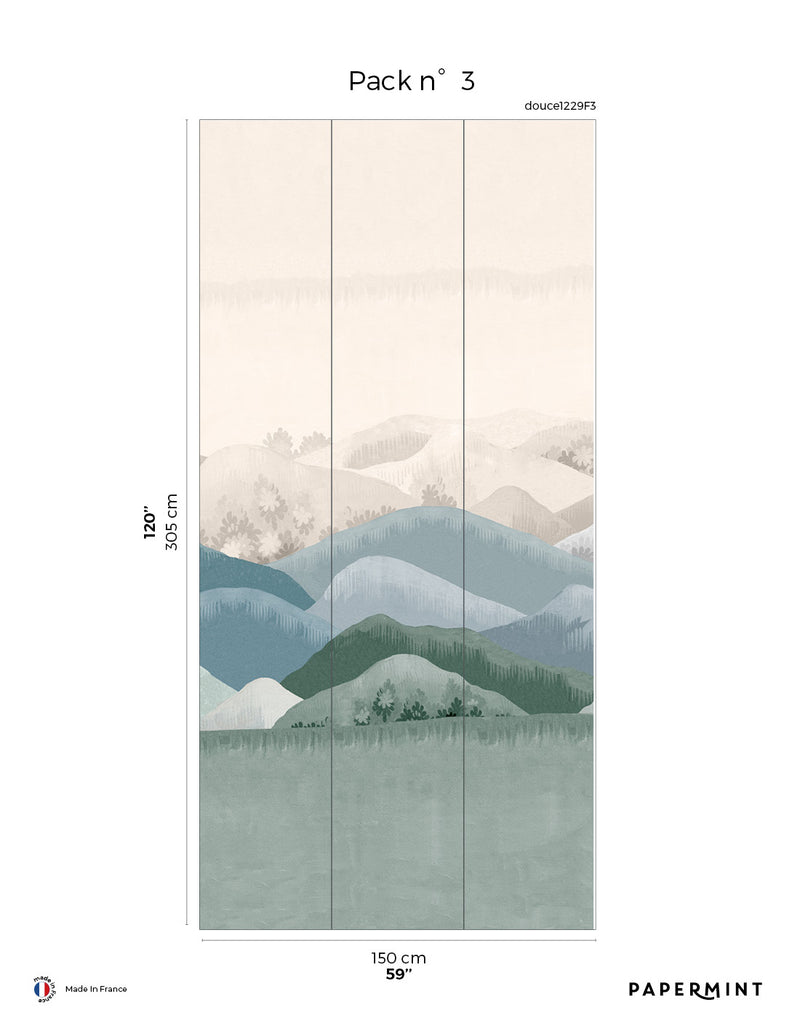 Fresque Douce Montagne - Prairie