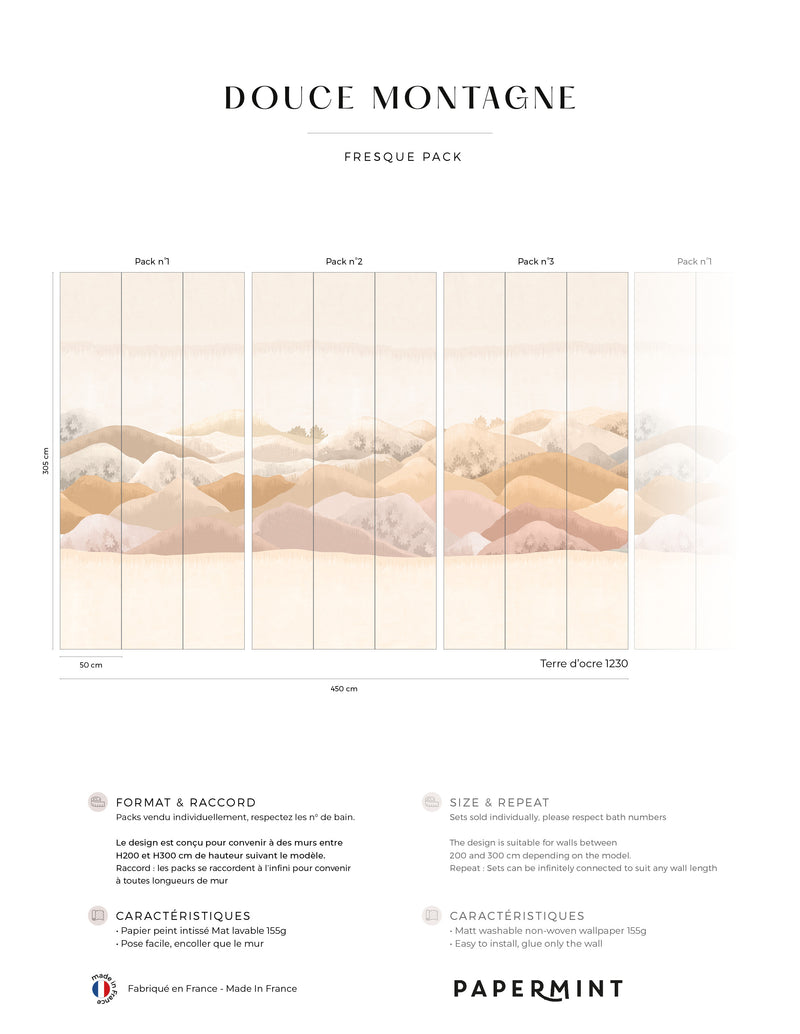 Fresque Douce Montagne - Terre Orange